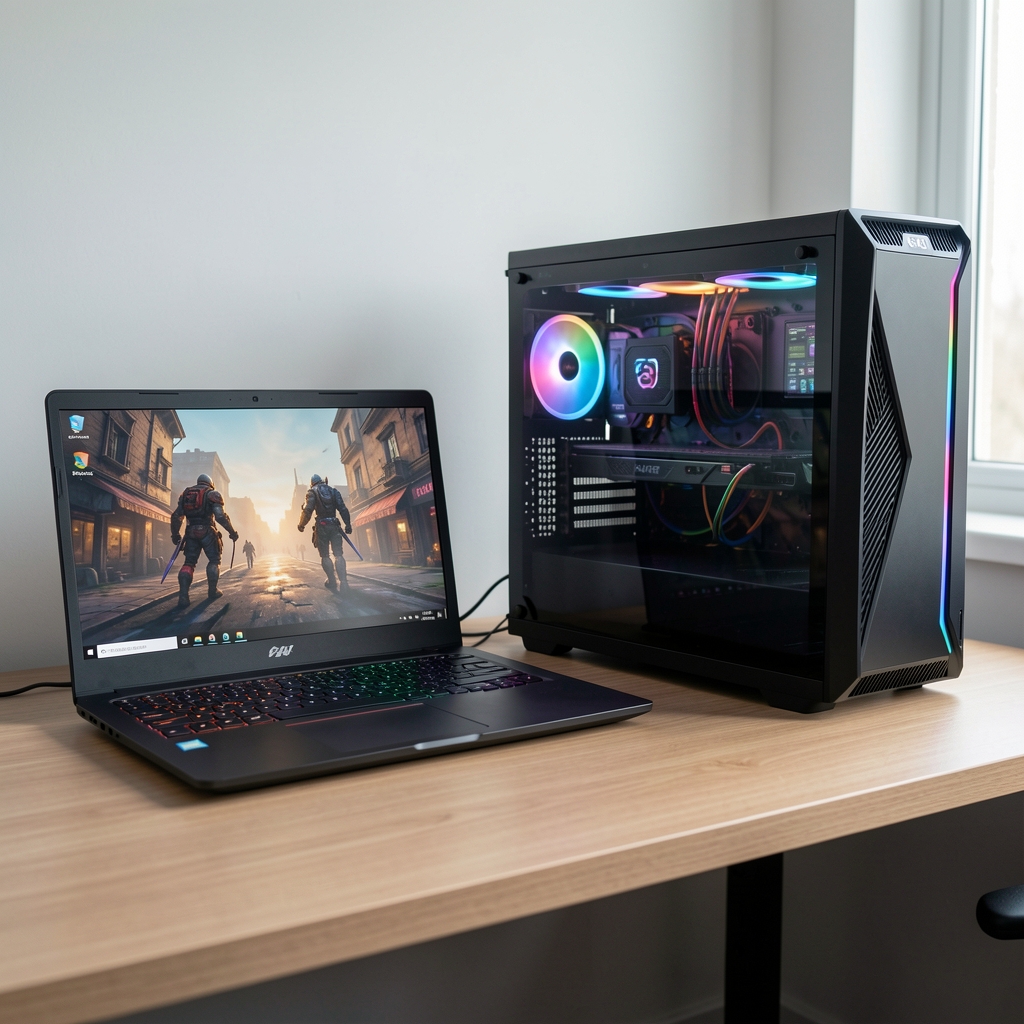 Gaming laptop i desktop računar za poređenje
