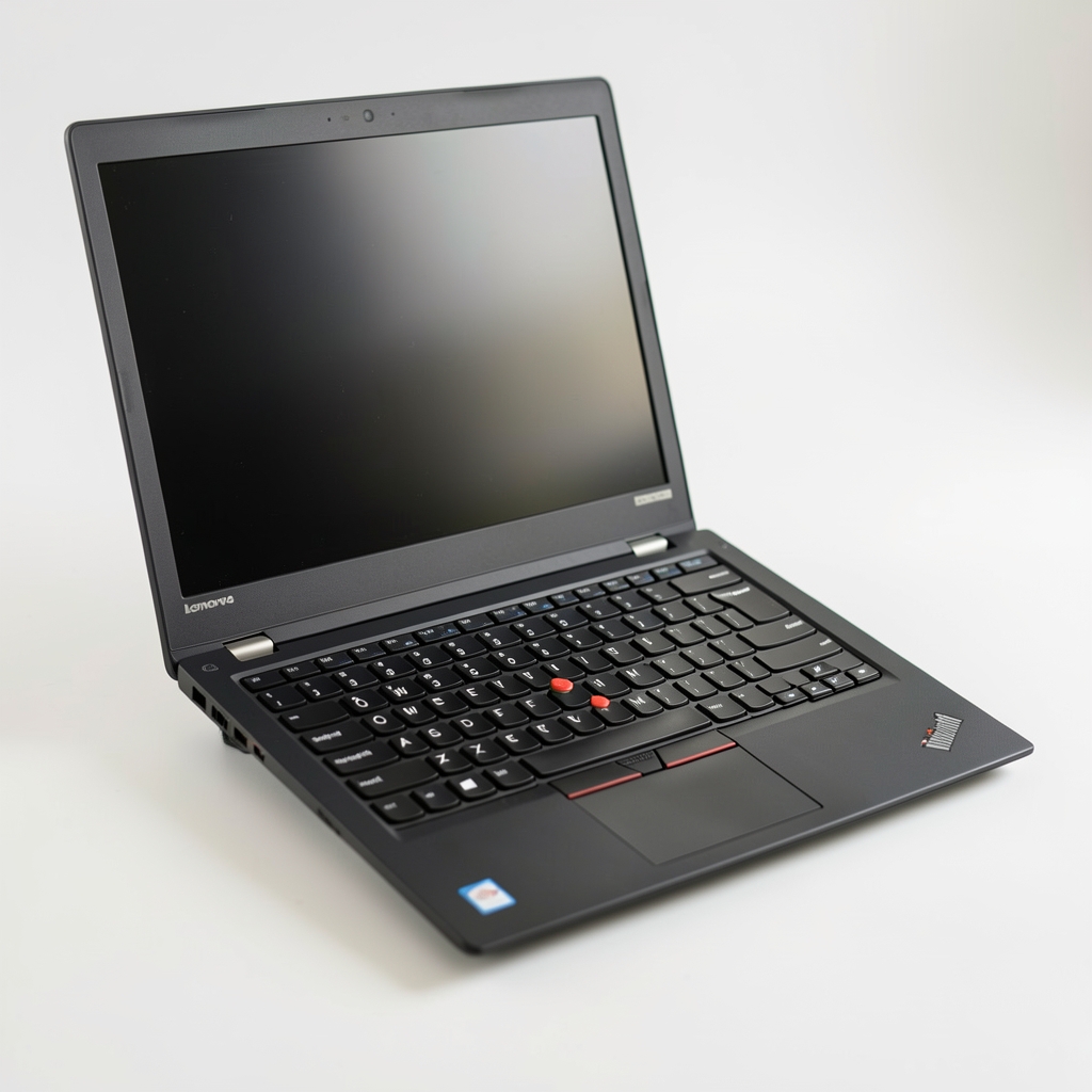 Lenovo ThinkPad X1 Carbon Generation 11 u crnoj boji otvoren pod uglom od 45 stepeni sa vidljivom tastaturom i trakom sa tragačem