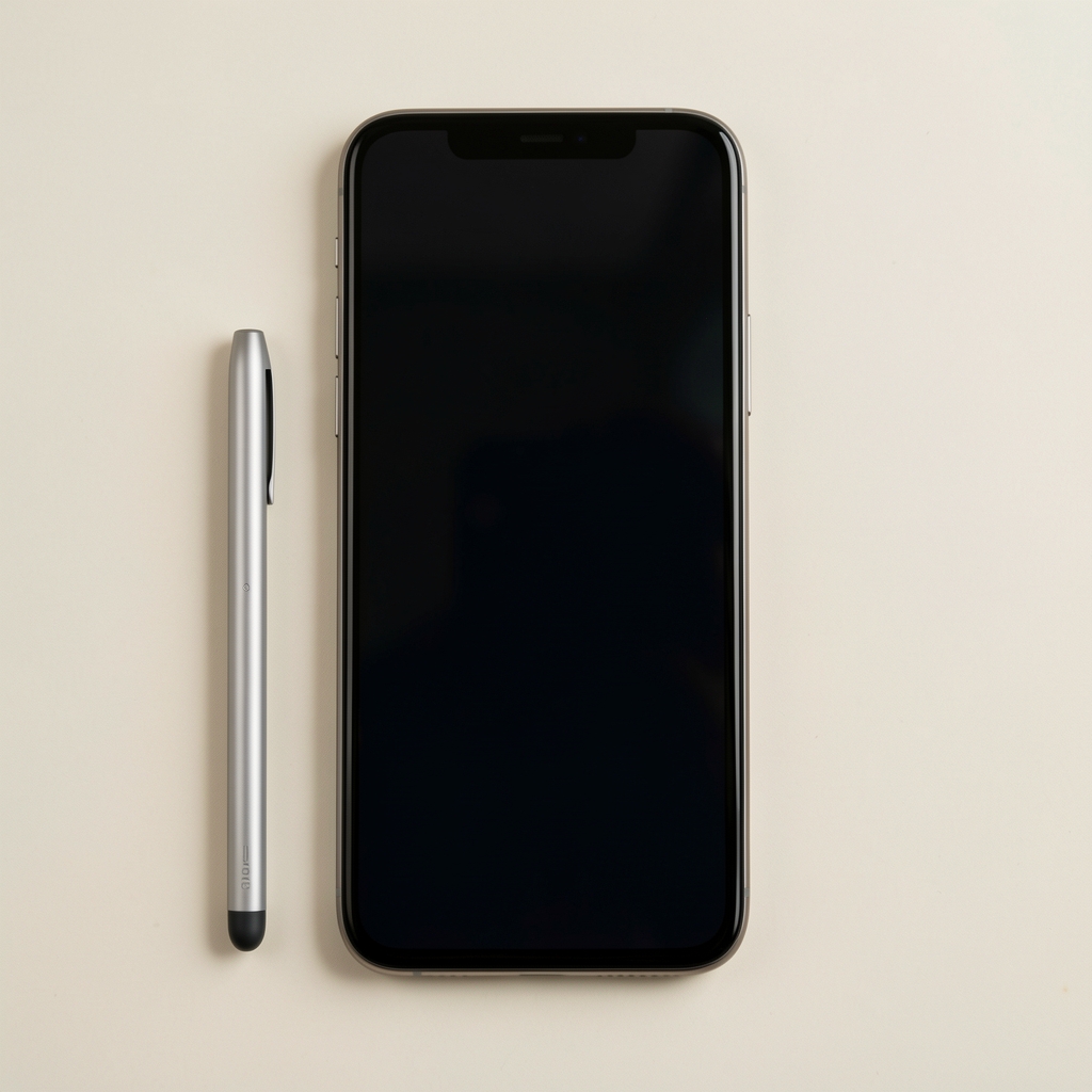 Samsung Galaxy S24 Ultra 256GB Titanium Black frontalni prikaz sa S Pen olovkom na svetloj podlozi prikazuje AMOLED ekran