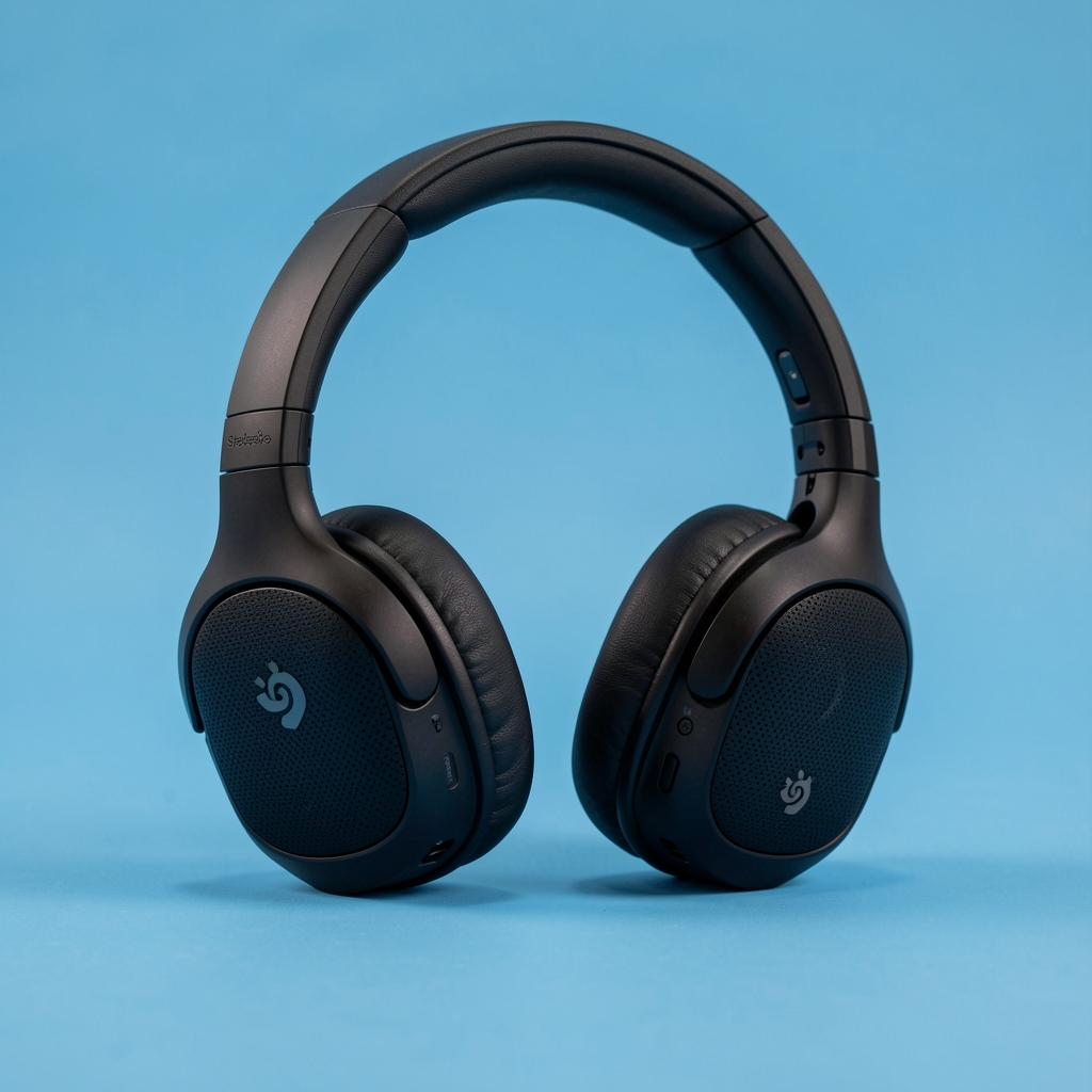 SteelSeries Arctis Nova Pro Wireless gaming slušalice crna boja sa aktivnim poništavanjem buke i dual baterijom na plavom pozadinskom osvetljenju